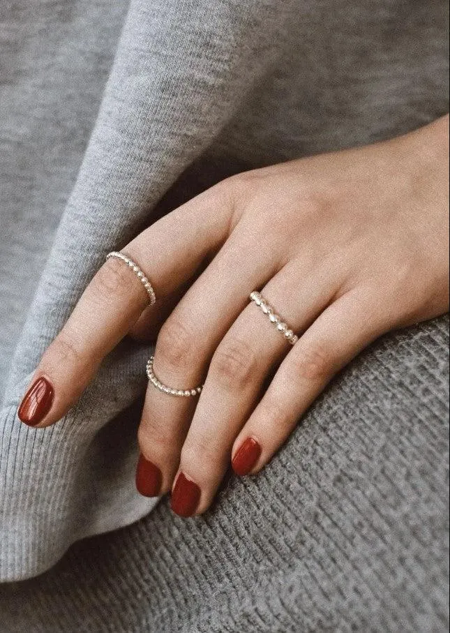 Sterling Silver Champagne Bubble Stacker Ring