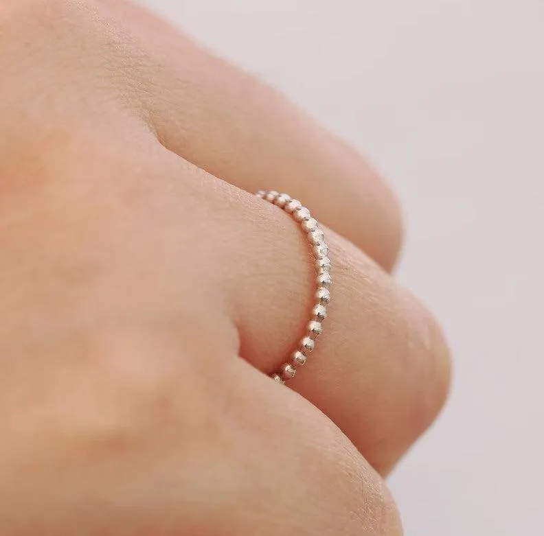 Sterling Silver Champagne Bubble Stacker Ring