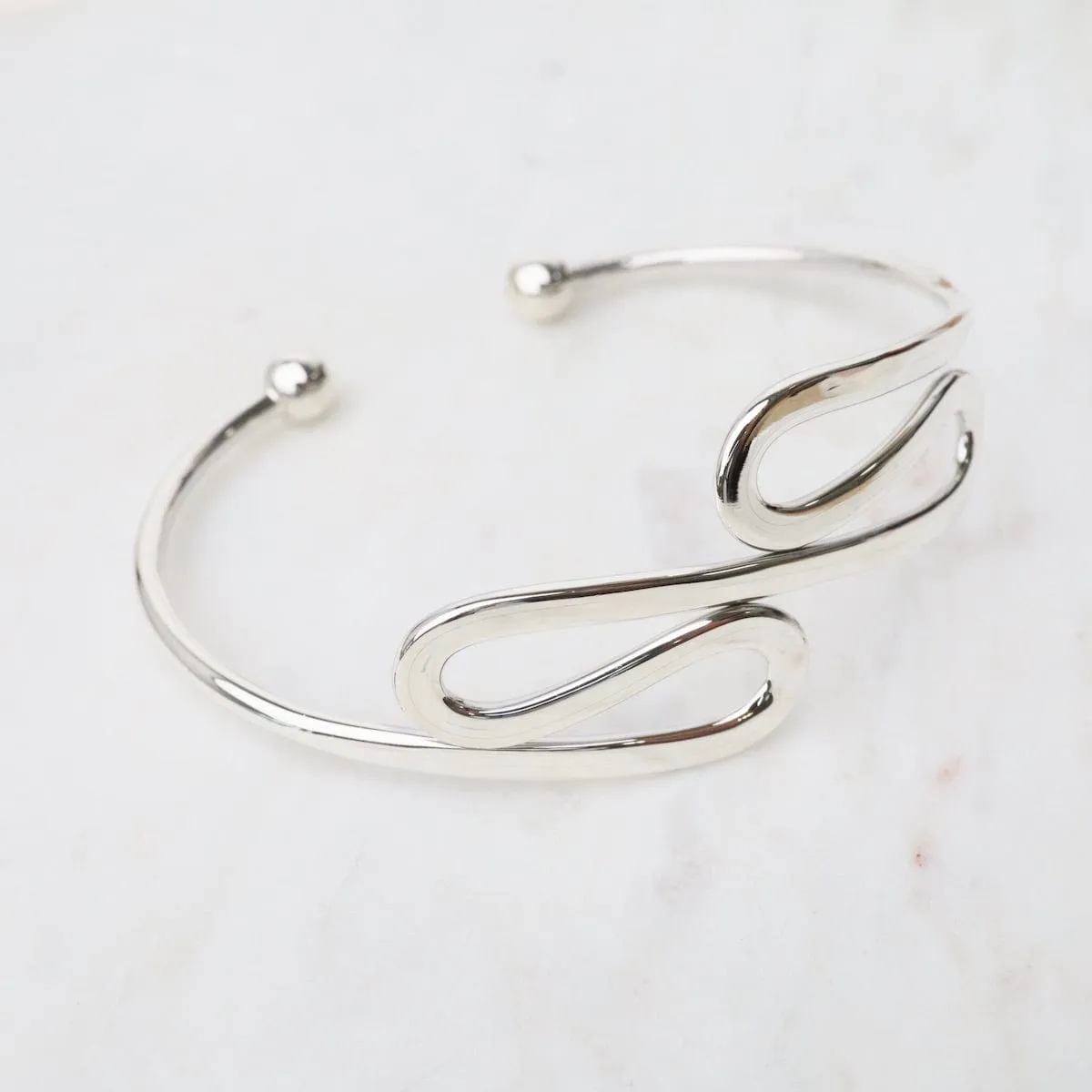 Sterling Silver Cuff with Flow Waves