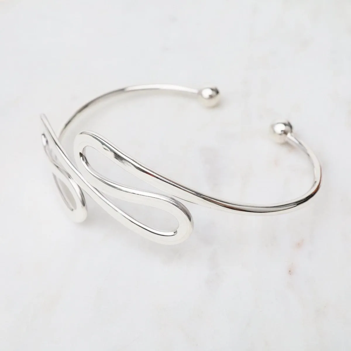 Sterling Silver Cuff with Flow Waves