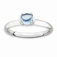 Sterling Silver Polished Blue Topaz Ring