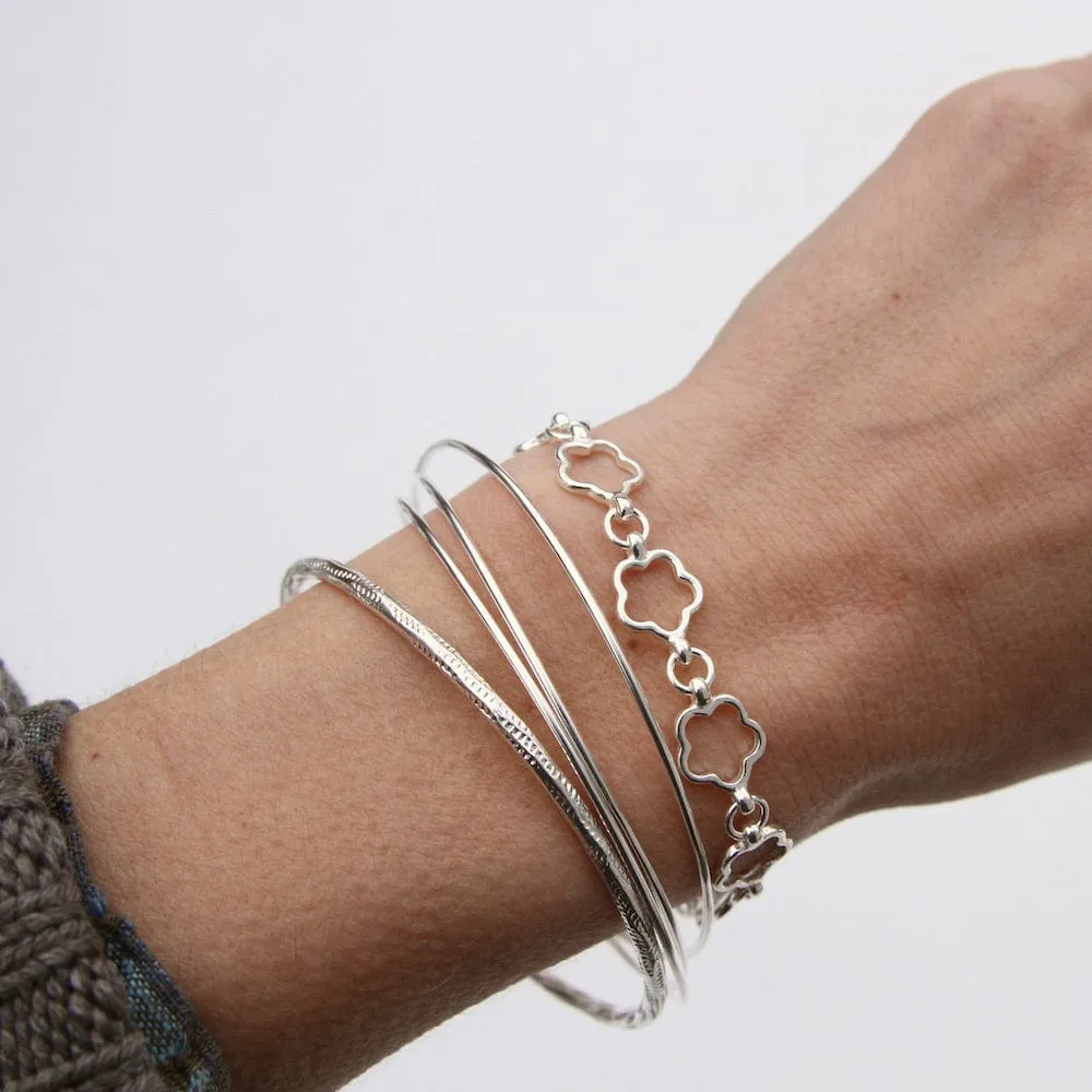 Sterling Silver Posy Link Bracelet