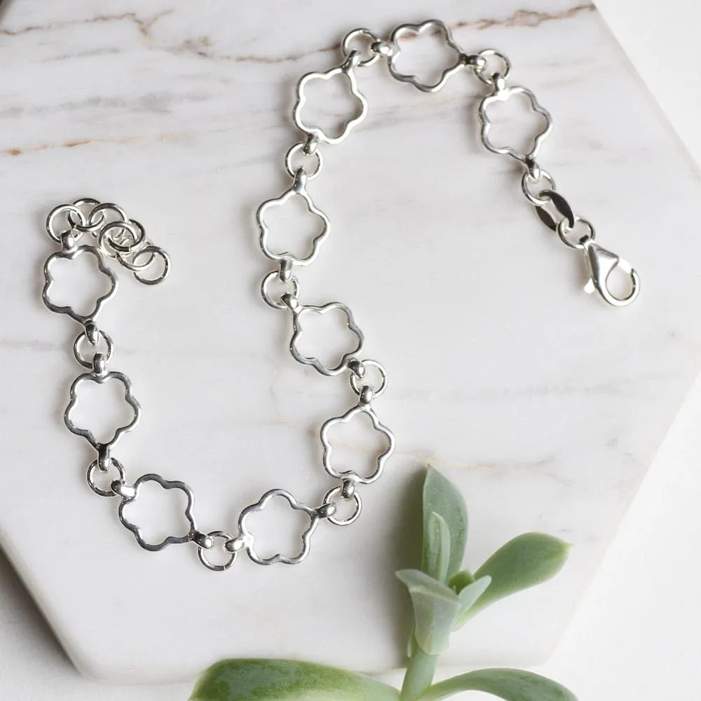 Sterling Silver Posy Link Bracelet