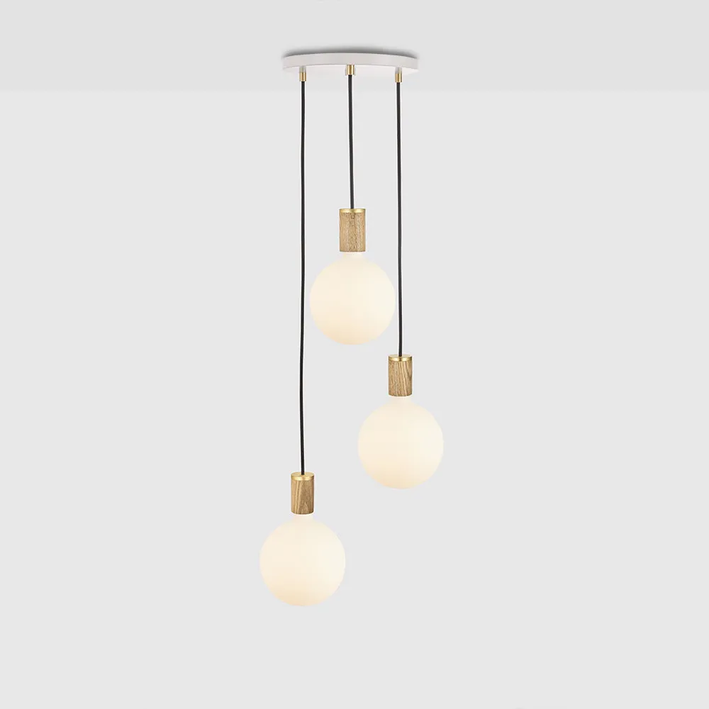 Tala Triple Pendant with White Canopy and Sphere IV