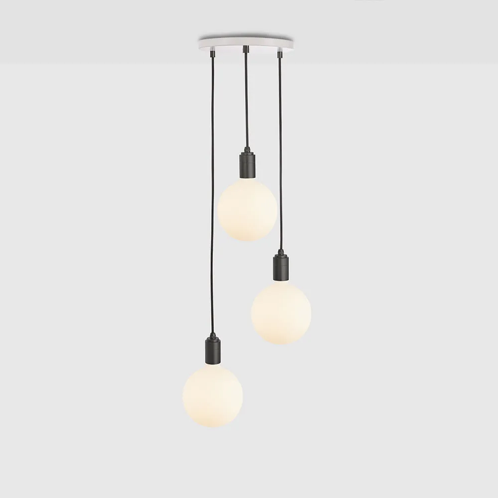 Tala Triple Pendant with White Canopy and Sphere IV