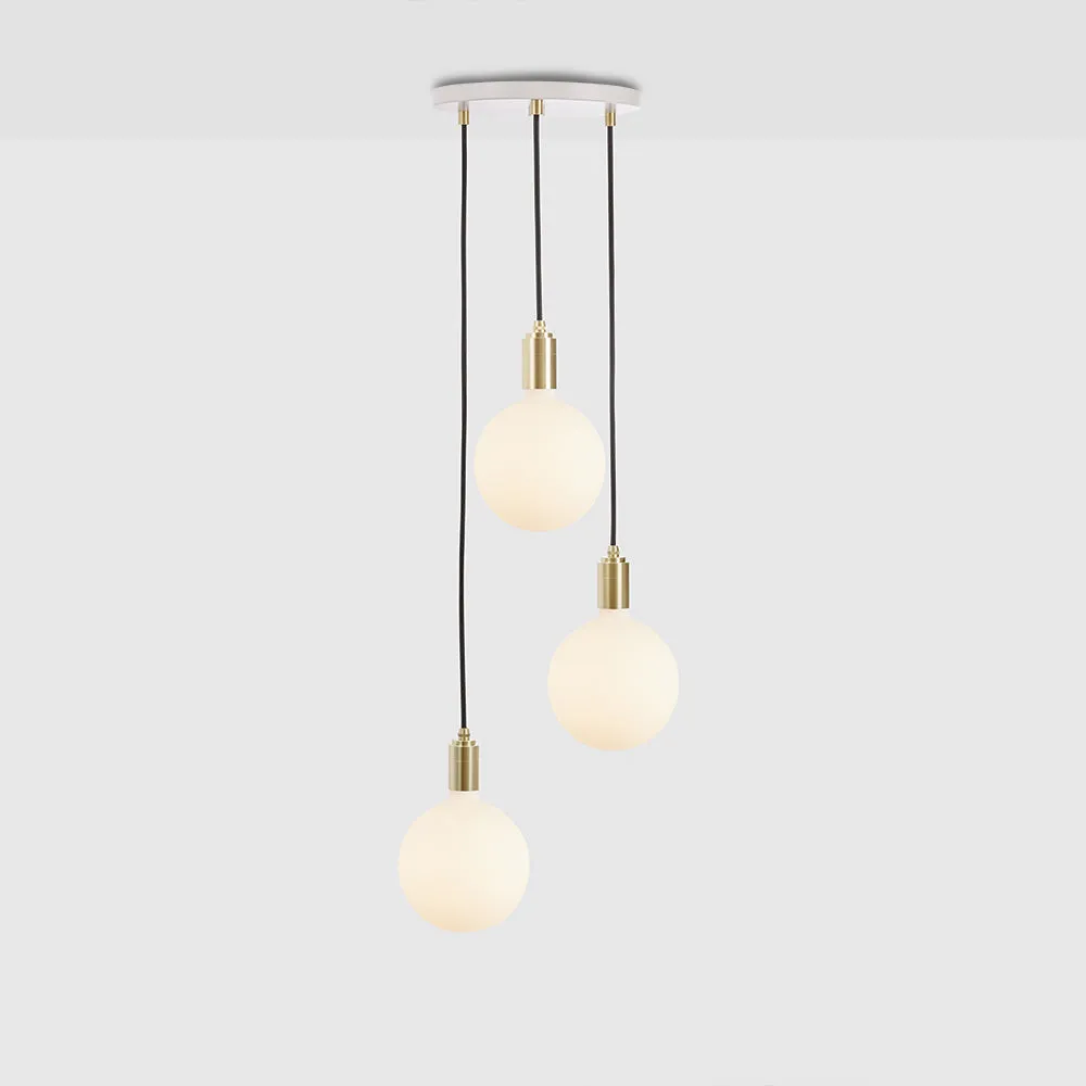 Tala Triple Pendant with White Canopy and Sphere IV