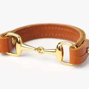 Tan & Brass Buffalo Bit Bracelet