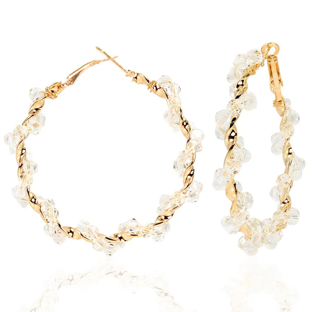 The Crystal Warp Hoop Earring