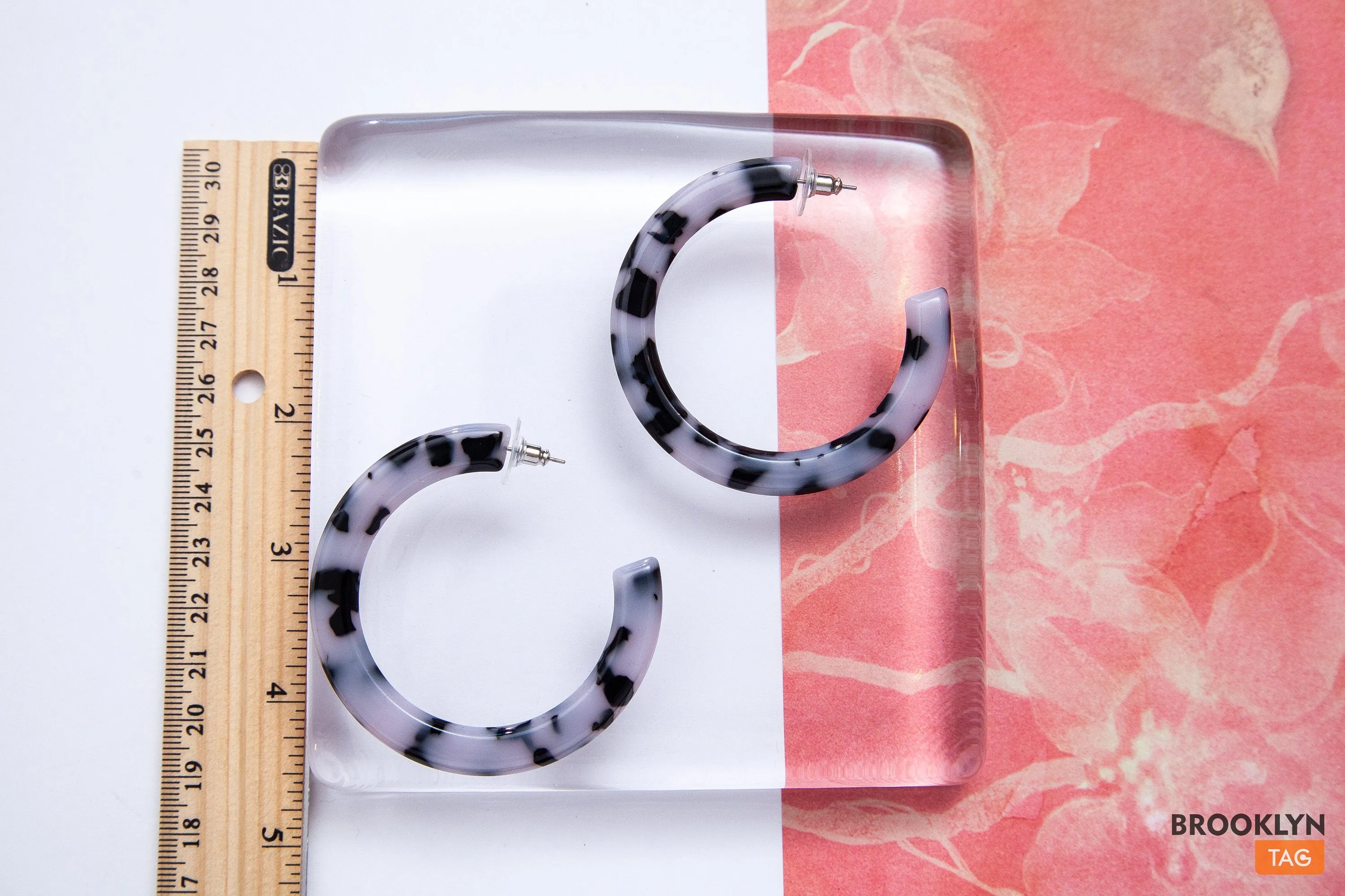 Tortoise Shell Hoop Earrings