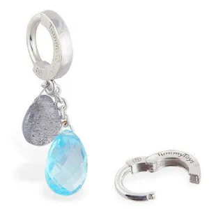 TummyToys® Blue Topaz and Labradorite  on Plain Clasp