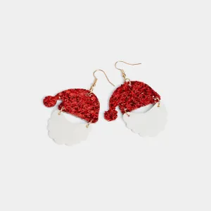 Vegan Leather Santa Earring