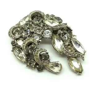 Vintage Designer Sphinx 1960s Crystal Brooch