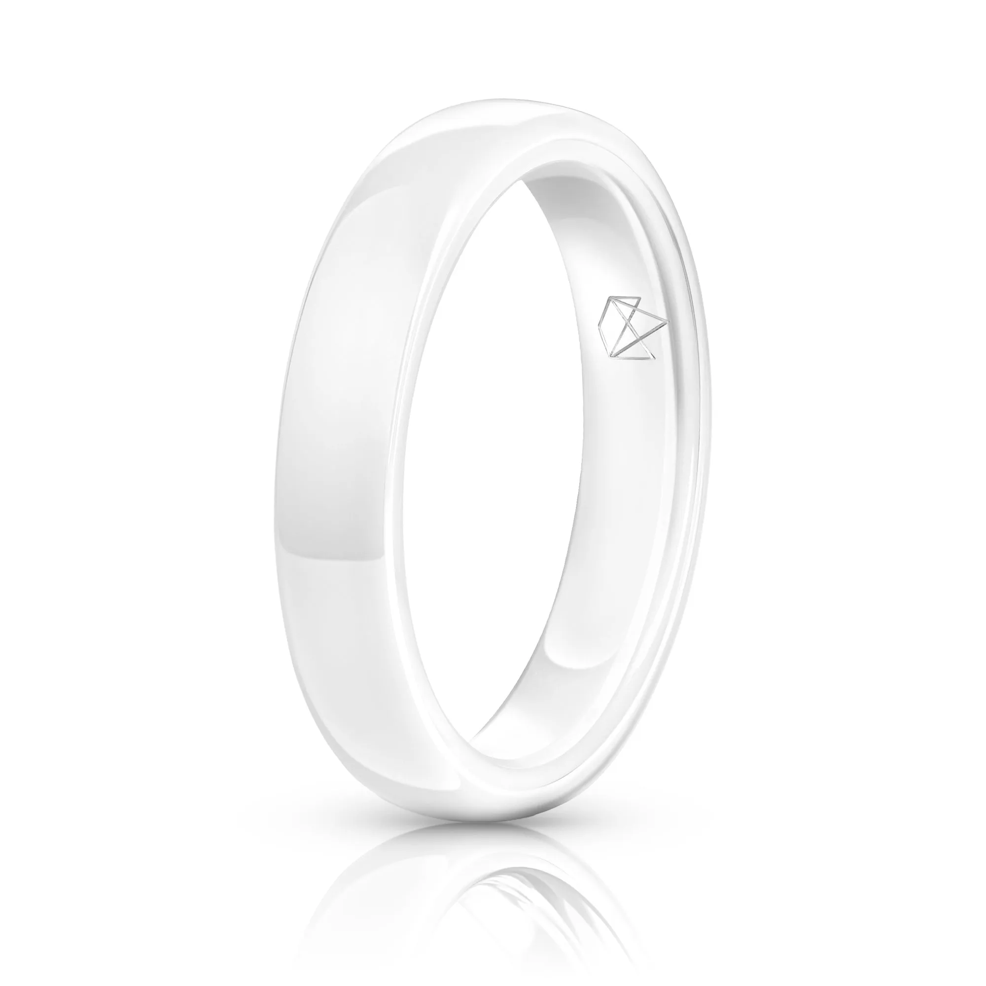 White Ceramic Ring - Minimalist - 4MM