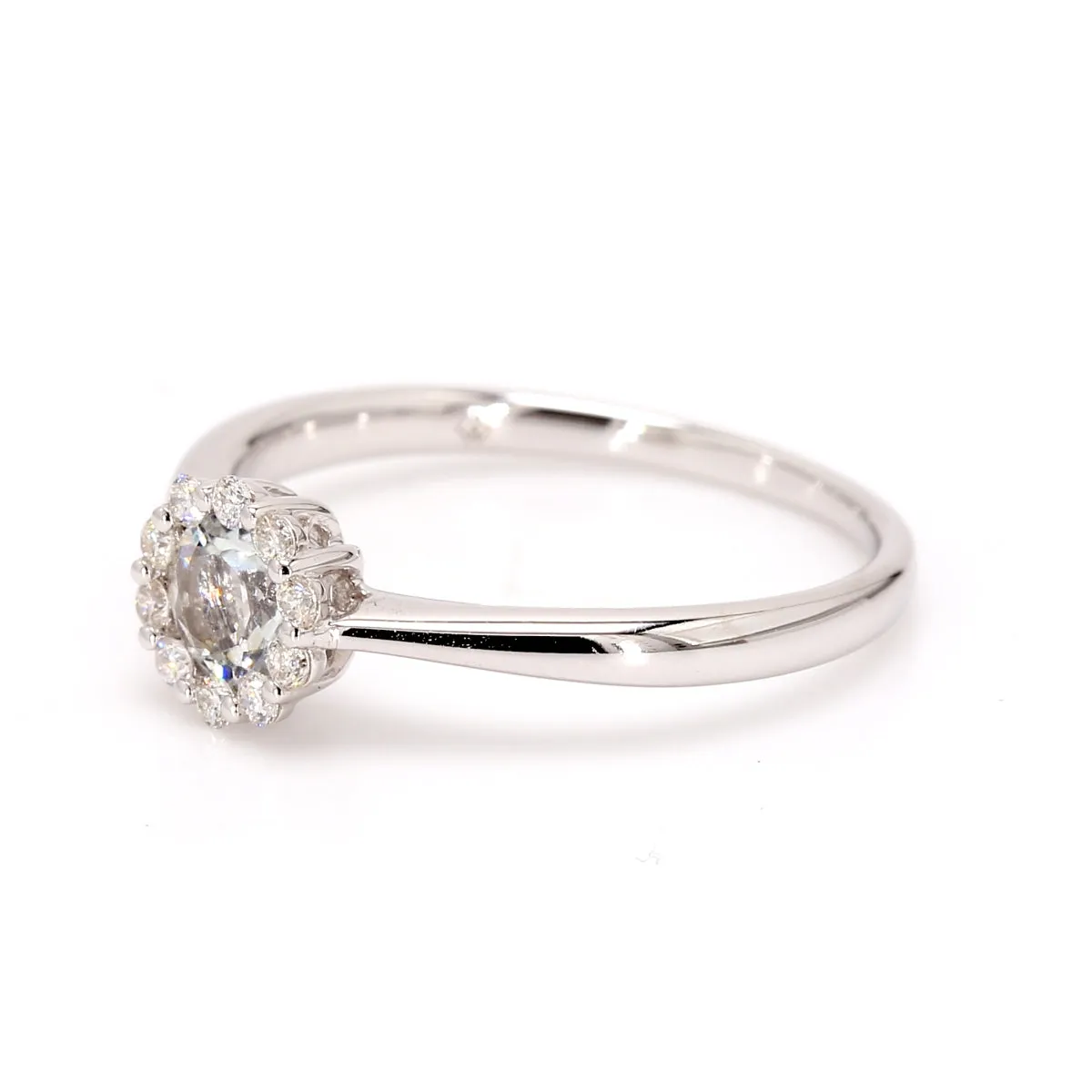 White Topaz Halo Ring