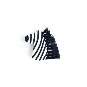 Zebra Black and White Brooch